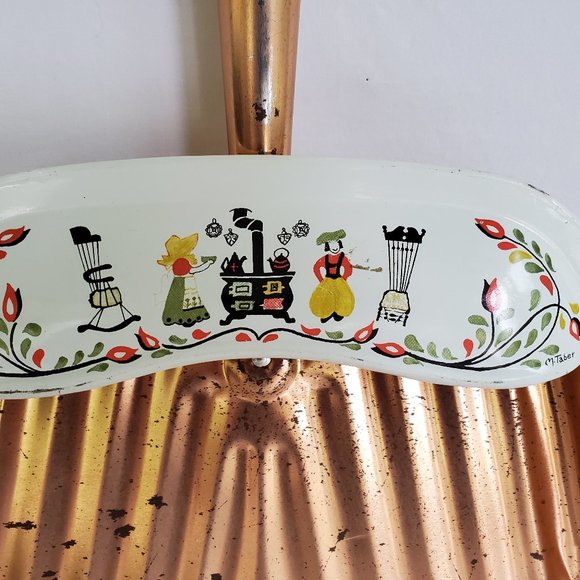 Vintage JV Reed Dust Pan Copper Metal Retro Country Life Signed M. Taber - Picture 2 of 7